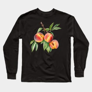 Peaches Boho Summer Fruits Long Sleeve T-Shirt